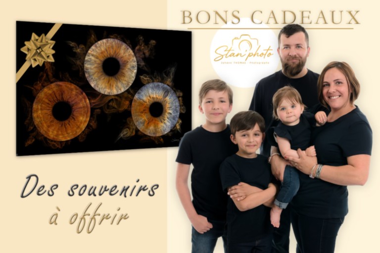 Idée cadeau - bon pour une séance photo famille et photo d'iris 