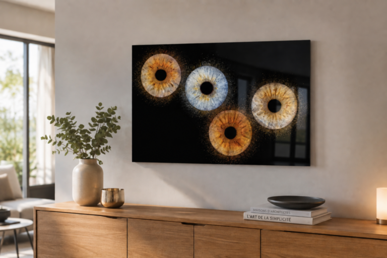 Tableau verre acrylique iris "Crystal print" - portrait d'iris