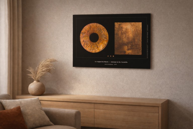 Tableau d'art Une oeuvre dans le regard - Oeuvre et iris