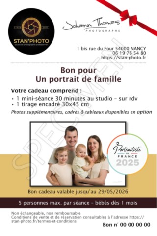 Bono cadeau séance photo famille