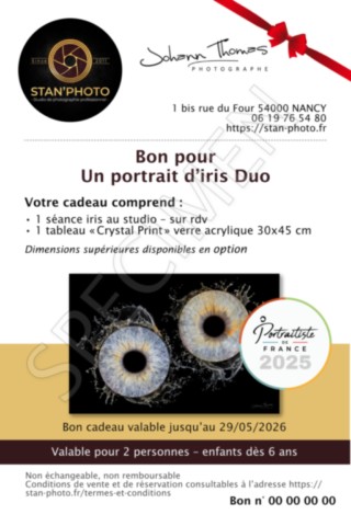 Bon cadeau séance photo d'iris